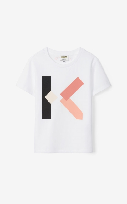 Kenzo Kids K Logo T-shirt Off White